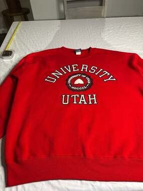 Vintage JanSport University of Utah Crewneck Sweatshirt Red Size XL